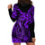 Hawaii Fish Hook Hoodie Dress Hibiscus Hawaii Tribal Tattoo Purple Version - Wonder Print Shop