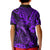 Hawaii Fish Hook Kid Polo Shirt Hibiscus Hawaii Tribal Tattoo Purple Version - Wonder Print Shop