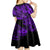 Hawaii Fish Hook Kid Short Sleeve Dress Hibiscus Hawaii Tribal Tattoo Purple Version - Wonder Print Shop