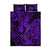 Hawaii Fish Hook Quilt Bed Set Hibiscus Hawaii Tribal Tattoo Purple Version - Wonder Print Shop