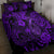 Hawaii Fish Hook Quilt Bed Set Hibiscus Hawaii Tribal Tattoo Purple Version - Wonder Print Shop