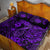 Hawaii Fish Hook Quilt Bed Set Hibiscus Hawaii Tribal Tattoo Purple Version - Wonder Print Shop