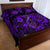 Hawaii Fish Hook Quilt Bed Set Hibiscus Hawaii Tribal Tattoo Purple Version - Wonder Print Shop