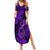Hawaii Fish Hook Summer Maxi Dress Hibiscus Hawaii Tribal Tattoo Purple Version - Wonder Print Shop