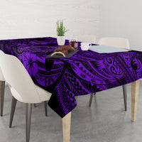 Hawaii Fish Hook Tablecloth Hibiscus Hawaii Tribal Tattoo Purple Version - Wonder Print Shop