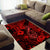 Hawaii Fish Hook Area Rug Hibiscus Hawaii Tribal Tattoo Red Version - Wonder Print Shop