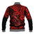 Hawaii Fish Hook Baseball Jacket Hibiscus Hawaii Tribal Tattoo Red Version - Wonder Print Shop