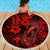 Hawaii Fish Hook Beach Blanket Hibiscus Hawaii Tribal Tattoo Red Version - Wonder Print Shop