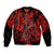 Hawaii Fish Hook Bomber Jacket Hibiscus Hawaii Tribal Tattoo Red Version - Wonder Print Shop