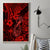 Hawaii Fish Hook Canvas Wall Art Hibiscus Hawaii Tribal Tattoo Red Version - Wonder Print Shop