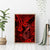 Hawaii Fish Hook Canvas Wall Art Hibiscus Hawaii Tribal Tattoo Red Version - Wonder Print Shop