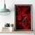 Hawaii Fish Hook Canvas Wall Art Hibiscus Hawaii Tribal Tattoo Red Version - Wonder Print Shop