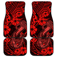 Hawaii Fish Hook Car Mats Hibiscus Hawaii Tribal Tattoo Red Version - Wonder Print Shop