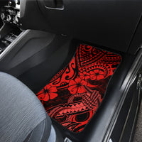 Hawaii Fish Hook Car Mats Hibiscus Hawaii Tribal Tattoo Red Version - Wonder Print Shop