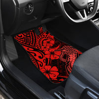 Hawaii Fish Hook Car Mats Hibiscus Hawaii Tribal Tattoo Red Version - Wonder Print Shop