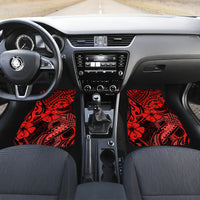 Hawaii Fish Hook Car Mats Hibiscus Hawaii Tribal Tattoo Red Version - Wonder Print Shop