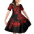 Hawaii Fish Hook Family Matching Mermaid Dress and Hawaiian Shirt Hibiscus Hawaii Tribal Tattoo Red Version - Wonder Print Shop