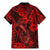 Hawaii Fish Hook Family Matching Mermaid Dress and Hawaiian Shirt Hibiscus Hawaii Tribal Tattoo Red Version - Wonder Print Shop