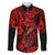 Hawaii Fish Hook Family Matching Mermaid Dress and Hawaiian Shirt Hibiscus Hawaii Tribal Tattoo Red Version - Wonder Print Shop