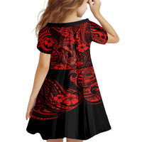 Hawaii Fish Hook Family Matching Tank Maxi Dress and Hawaiian Shirt Hibiscus Hawaii Tribal Tattoo Red Version - Wonder Print Shop