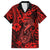 Hawaii Fish Hook Family Matching Tank Maxi Dress and Hawaiian Shirt Hibiscus Hawaii Tribal Tattoo Red Version - Wonder Print Shop