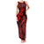 Hawaii Fish Hook Family Matching Tank Maxi Dress and Hawaiian Shirt Hibiscus Hawaii Tribal Tattoo Red Version - Wonder Print Shop