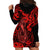 Hawaii Fish Hook Hoodie Dress Hibiscus Hawaii Tribal Tattoo Red Version - Wonder Print Shop