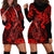 Hawaii Fish Hook Hoodie Dress Hibiscus Hawaii Tribal Tattoo Red Version - Wonder Print Shop