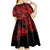 Hawaii Fish Hook Kid Short Sleeve Dress Hibiscus Hawaii Tribal Tattoo Red Version - Wonder Print Shop