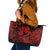Hawaii Fish Hook Leather Tote Bag Hibiscus Hawaii Tribal Tattoo Red Version - Wonder Print Shop