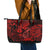 Hawaii Fish Hook Leather Tote Bag Hibiscus Hawaii Tribal Tattoo Red Version - Wonder Print Shop