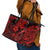 Hawaii Fish Hook Leather Tote Bag Hibiscus Hawaii Tribal Tattoo Red Version - Wonder Print Shop