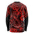 Hawaii Fish Hook Long Sleeve Shirt Hibiscus Hawaii Tribal Tattoo Red Version - Wonder Print Shop