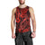 Hawaii Fish Hook Men Tank Top Hibiscus Hawaii Tribal Tattoo Red Version - Wonder Print Shop