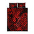 Hawaii Fish Hook Quilt Bed Set Hibiscus Hawaii Tribal Tattoo Red Version - Wonder Print Shop