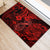 Hawaii Fish Hook Rubber Doormat Hibiscus Hawaii Tribal Tattoo Red Version - Wonder Print Shop