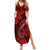 Hawaii Fish Hook Summer Maxi Dress Hibiscus Hawaii Tribal Tattoo Red Version - Wonder Print Shop