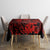 Hawaii Fish Hook Tablecloth Hibiscus Hawaii Tribal Tattoo Red Version - Wonder Print Shop