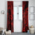 Hawaii Fish Hook Window Curtain Hibiscus Hawaii Tribal Tattoo Red Version - Wonder Print Shop