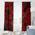 Hawaii Fish Hook Window Curtain Hibiscus Hawaii Tribal Tattoo Red Version - Wonder Print Shop