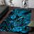 Hawaii Fish Hook Area Rug Hibiscus Hawaii Tribal Tattoo Sky Blue Version - Wonder Print Shop