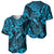 Hawaii Fish Hook Baseball Jersey Hibiscus Hawaii Tribal Tattoo Sky Blue Version - Wonder Print Shop