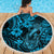 Hawaii Fish Hook Beach Blanket Hibiscus Hawaii Tribal Tattoo Sky Blue Version - Wonder Print Shop