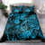Hawaii Fish Hook Bedding Set Hibiscus Hawaii Tribal Tattoo Sky Blue Version - Wonder Print Shop