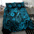 Hawaii Fish Hook Bedding Set Hibiscus Hawaii Tribal Tattoo Sky Blue Version - Wonder Print Shop
