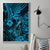 Hawaii Fish Hook Canvas Wall Art Hibiscus Hawaii Tribal Tattoo Sky Blue Version - Wonder Print Shop