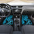 Hawaii Fish Hook Car Mats Hibiscus Hawaii Tribal Tattoo Sky Blue Version - Wonder Print Shop