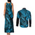 Hawaii Fish Hook Couples Matching Tank Maxi Dress and Long Sleeve Button Shirts Hibiscus Hawaii Tribal Tattoo Sky Blue Version - Wonder Print Shop