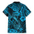 Hawaii Fish Hook Family Matching Mermaid Dress and Hawaiian Shirt Hibiscus Hawaii Tribal Tattoo Sky Blue Version - Wonder Print Shop