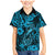 Hawaii Fish Hook Family Matching Mermaid Dress and Hawaiian Shirt Hibiscus Hawaii Tribal Tattoo Sky Blue Version - Wonder Print Shop